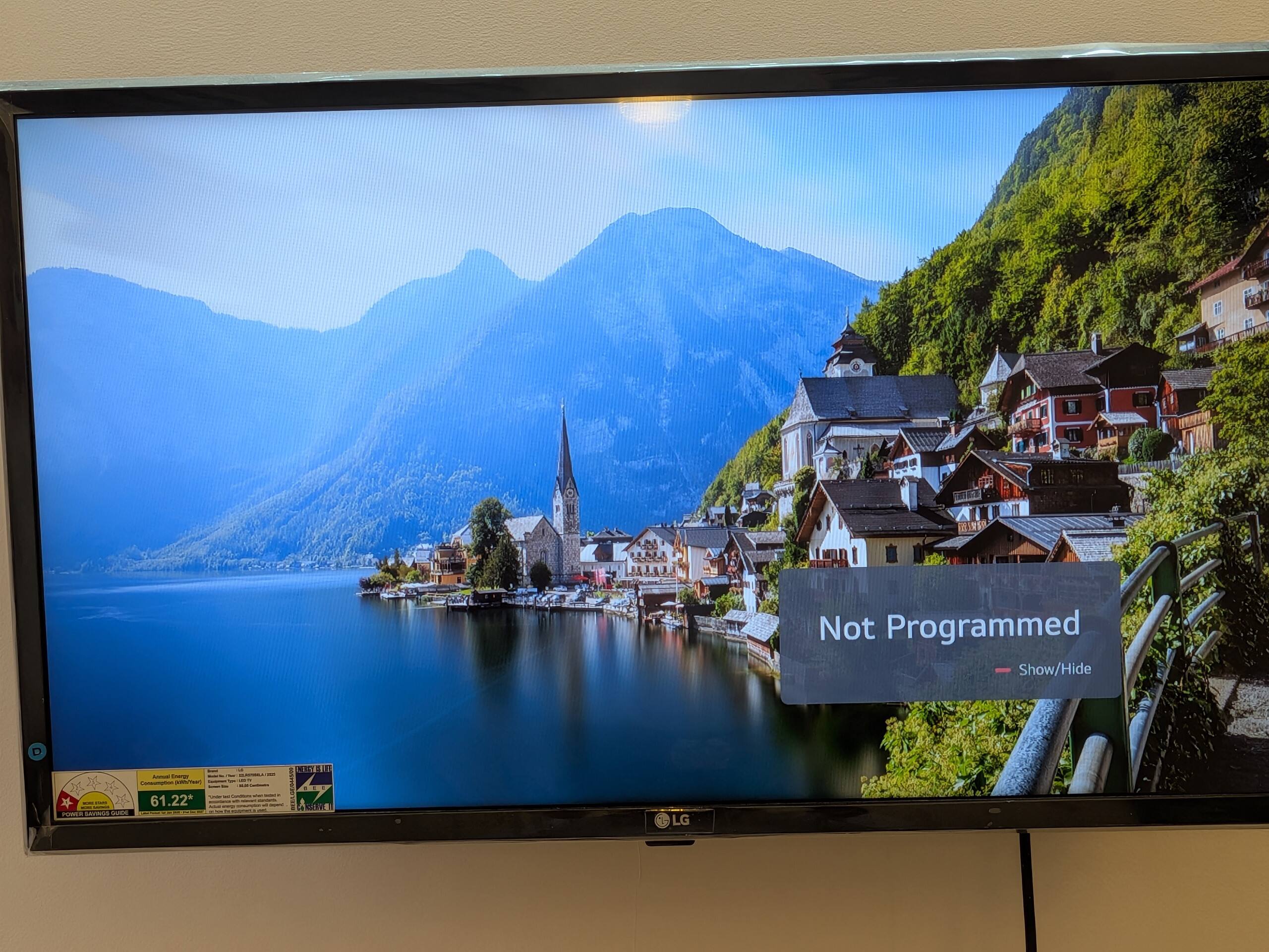 Wall-mounted Smart TV in the living room
