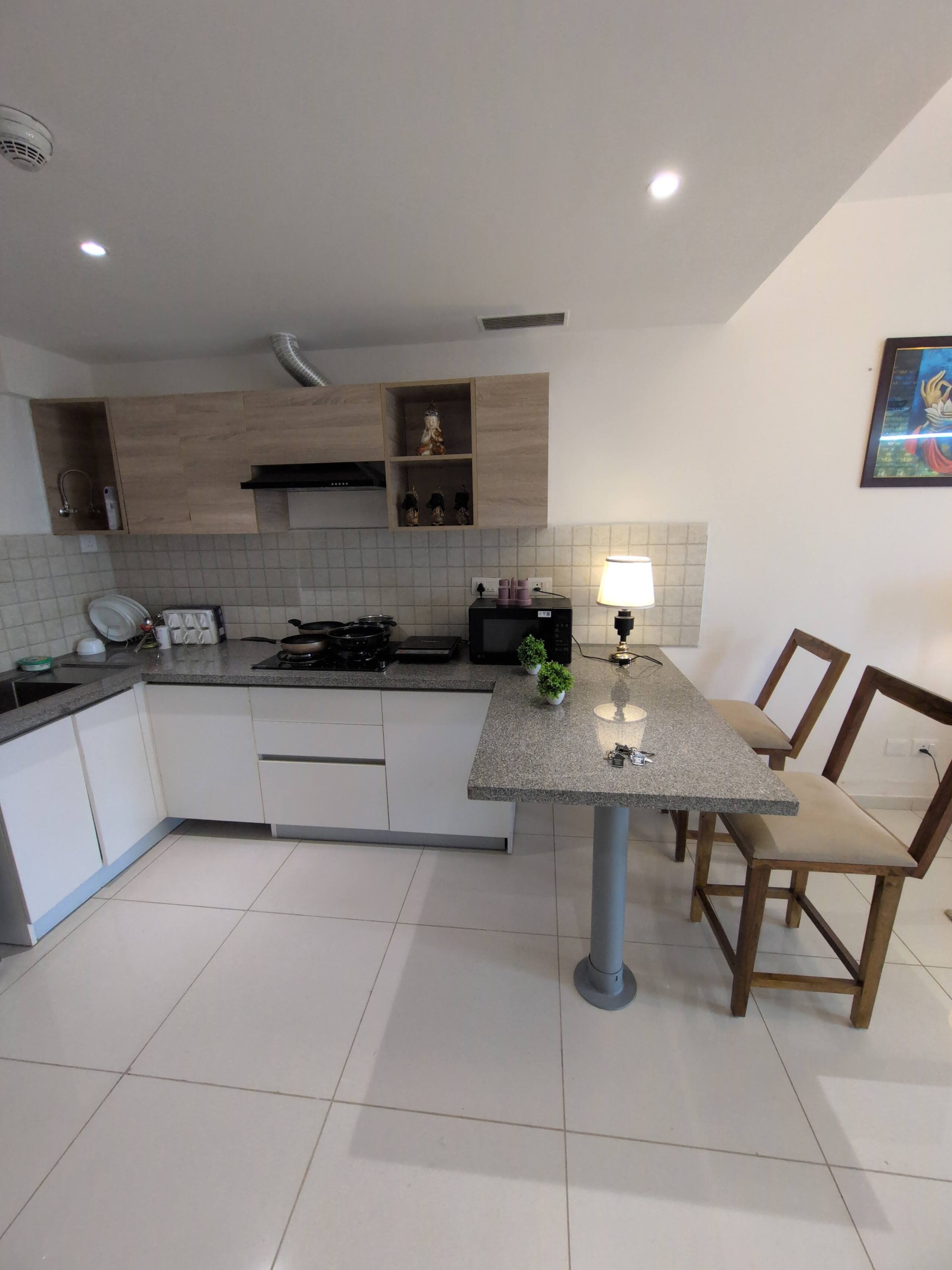 Kitchen with the dining table and chairs