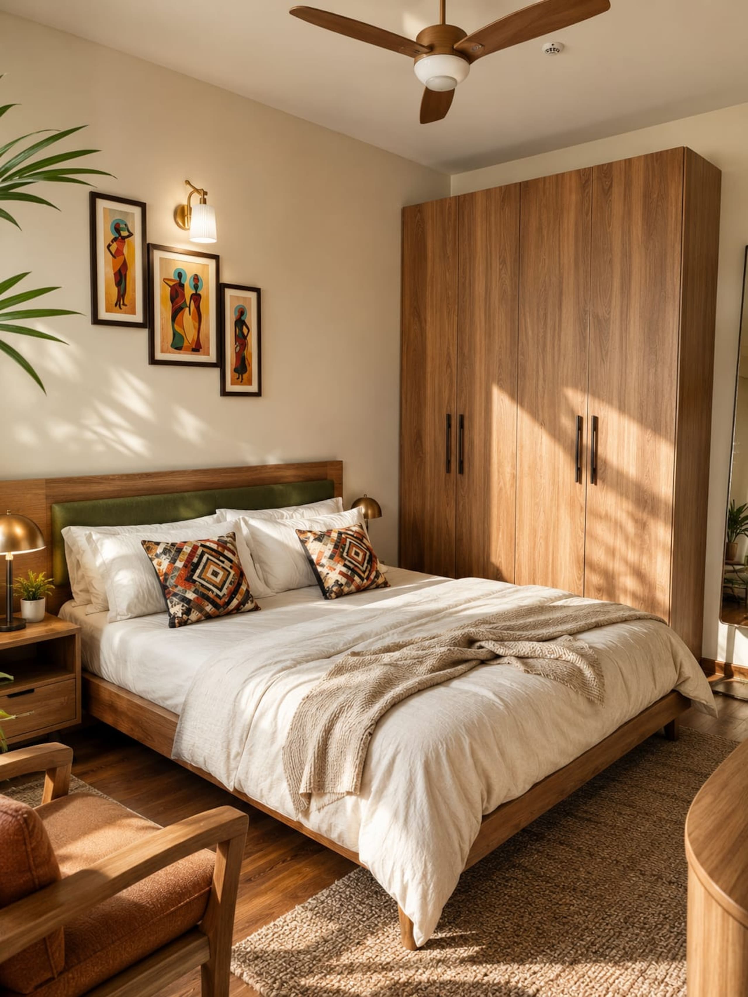 Main bedroom with full-height wardrobe