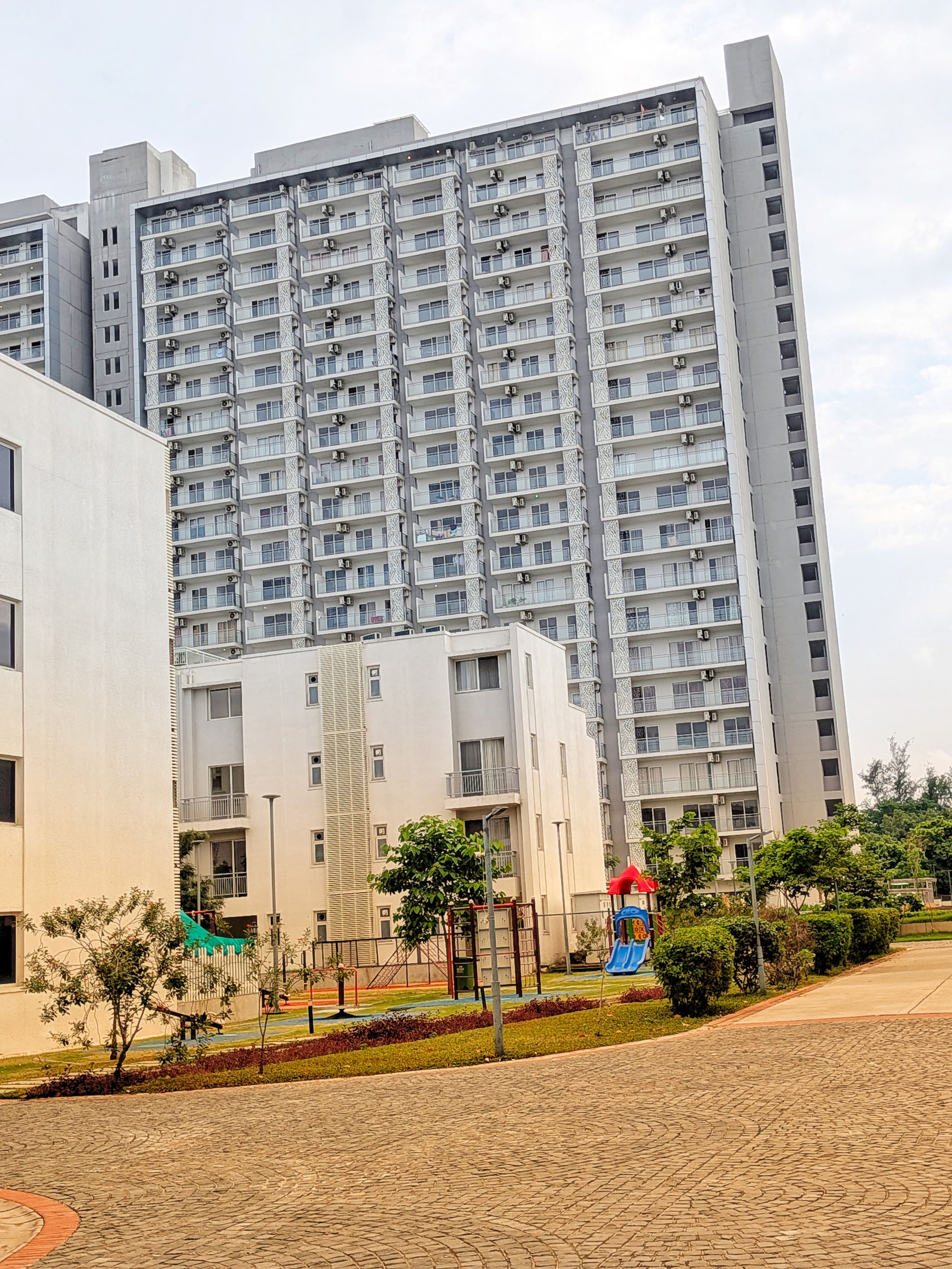 Towers with the children's play area