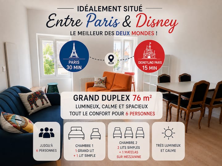 76m2 Torcy - Entre Disney (15 Min) Et Paris - Noisiel