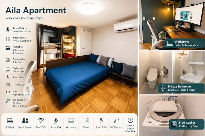 Aila Apartmentideal For Solo Travelers And Couples - Mitaka