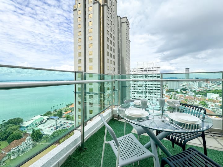 High Floor Seaview | Warm & Cozy | Gurney Drive - ペナン島