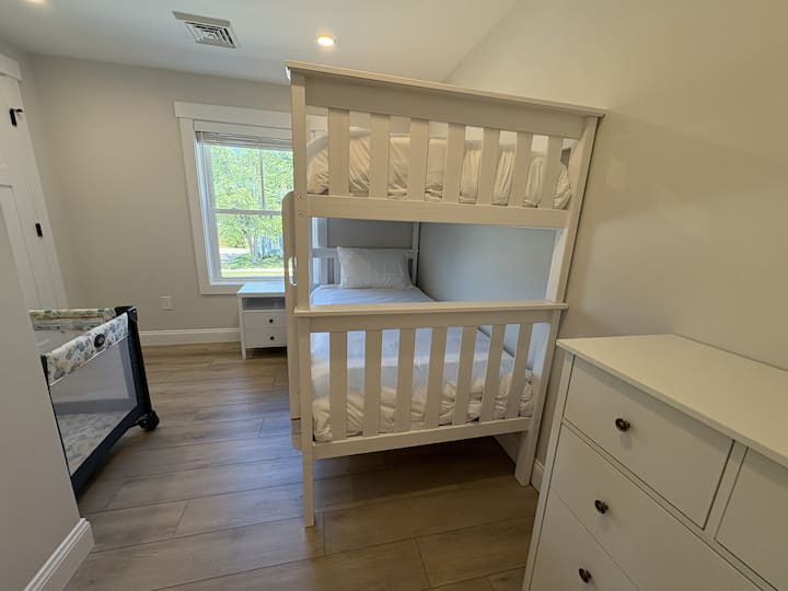 Big House: 2nd Floor Bunk Room including twin over twin bunkbeds and a pack n play