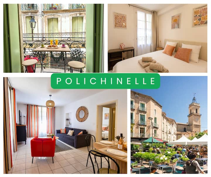 Polichinelle | Hyper Centre * Balcon * Wifi Fibre - Pézenas