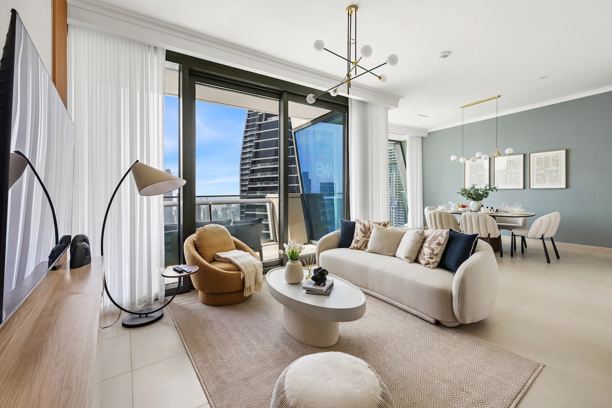 3 Bedroom Furnished Apartment with Burj Khalifa View | Burj Vista · II 2