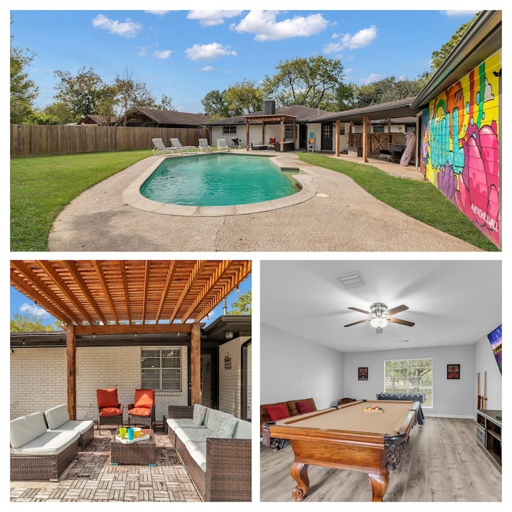 Stylish 4 Bed | Pool And Pool Table | - Sleeps 12 - Sugar Land, TX