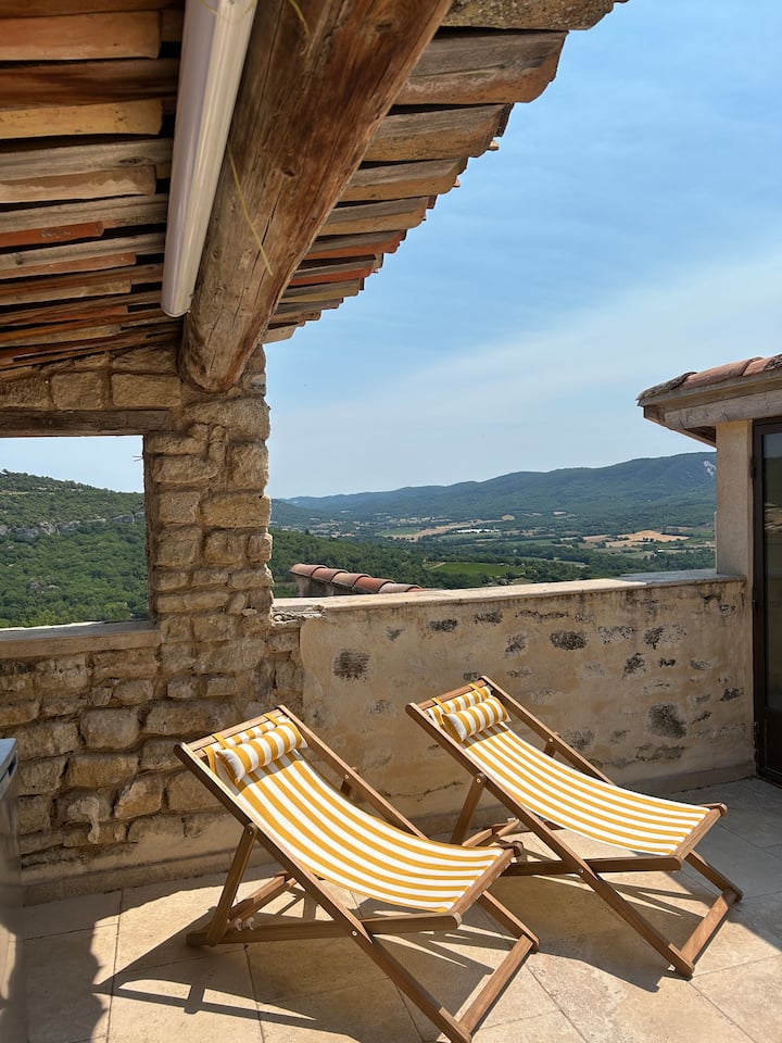 Maison Provençale Vue Imprenable Sur Le Luberon - Rustrel