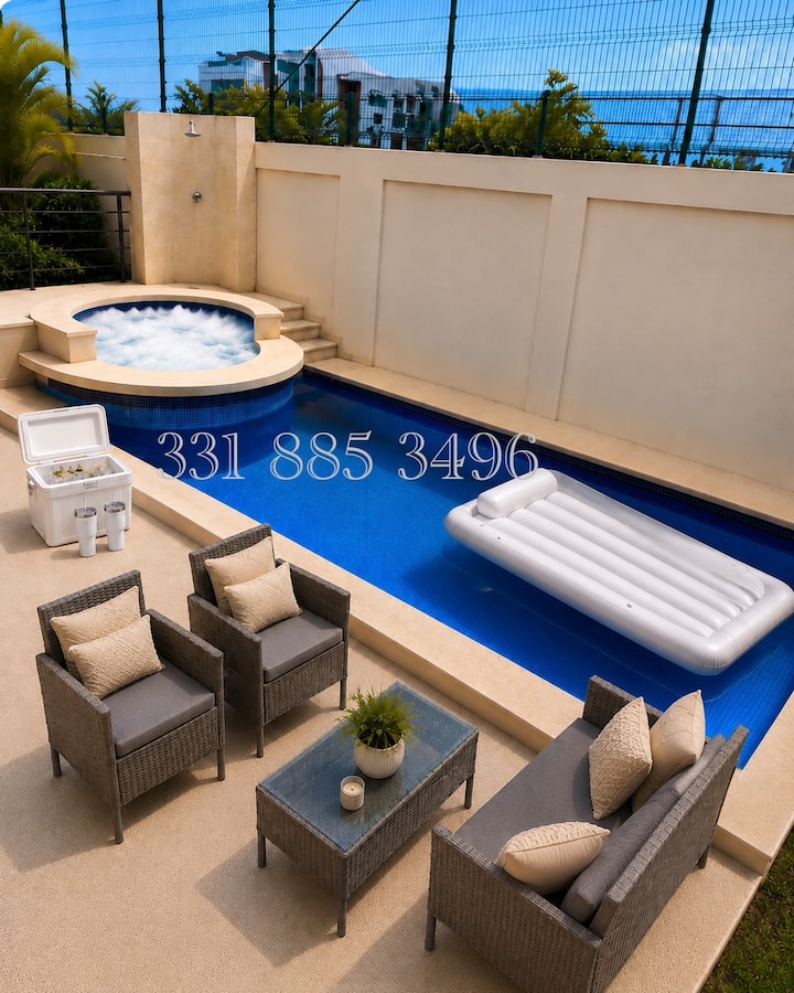 Jacuzzi & Alberca Casa Boho 6 Minutos De La Playa - ヌエボ・バジャルタ