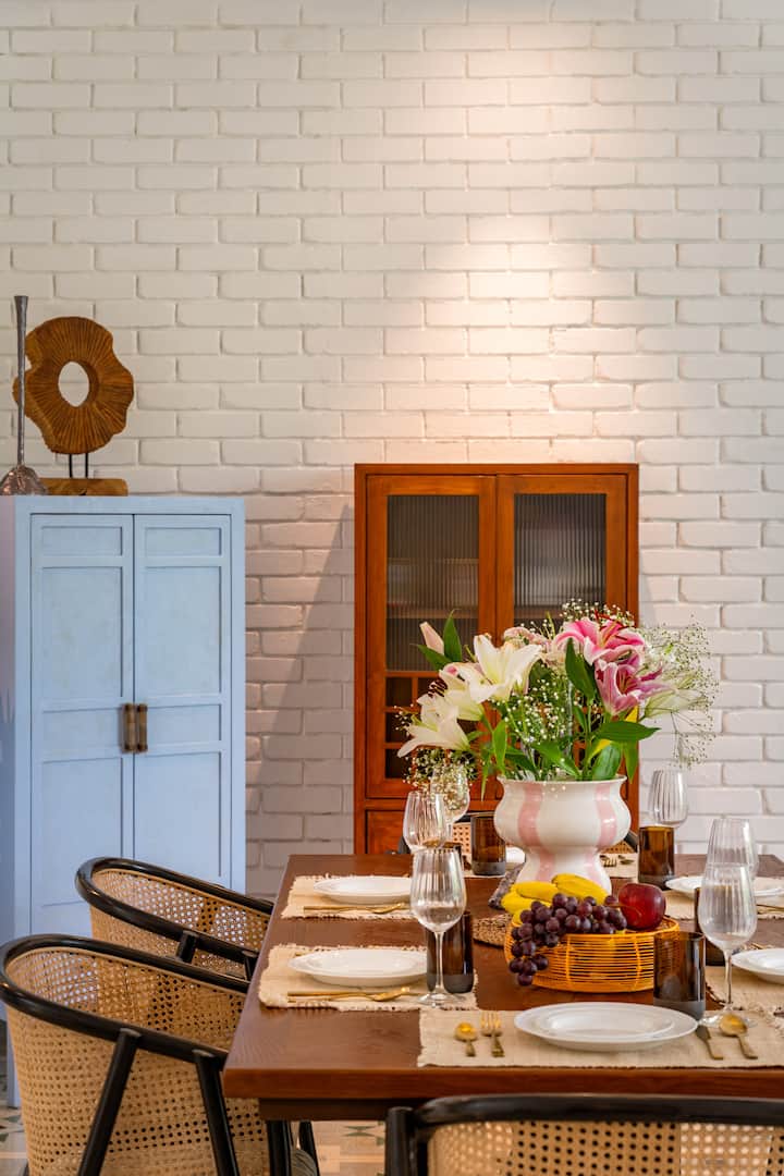 Elegant dining area with comfortable seating for shared meals and gatherings.