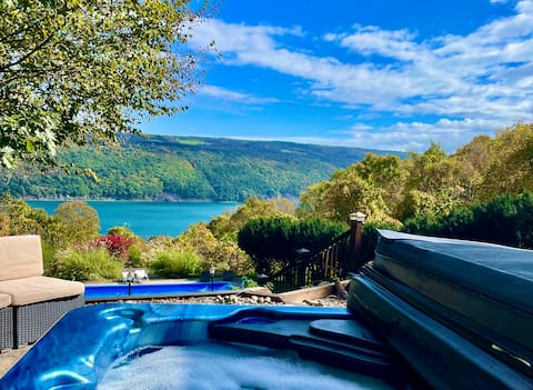 Cozy secluded villa-south skaneateles-hot tub