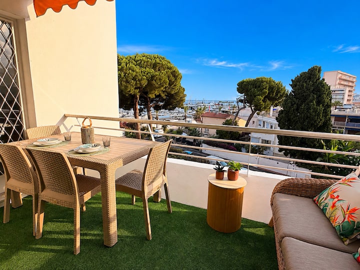 Studio Xxl Chic Et éLégant-terrasse Vue Mer/marina - Vallauris