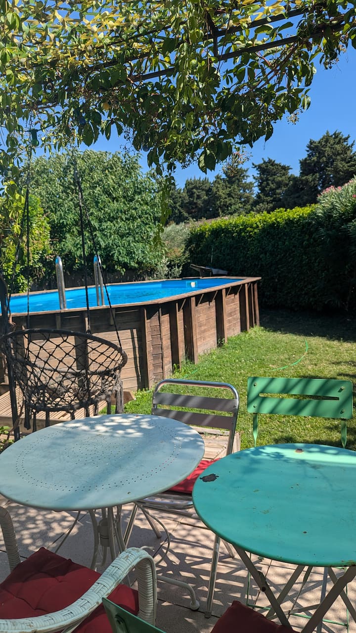 Maison Avec Piscine Et Chien Et Chat à Garder - Orange