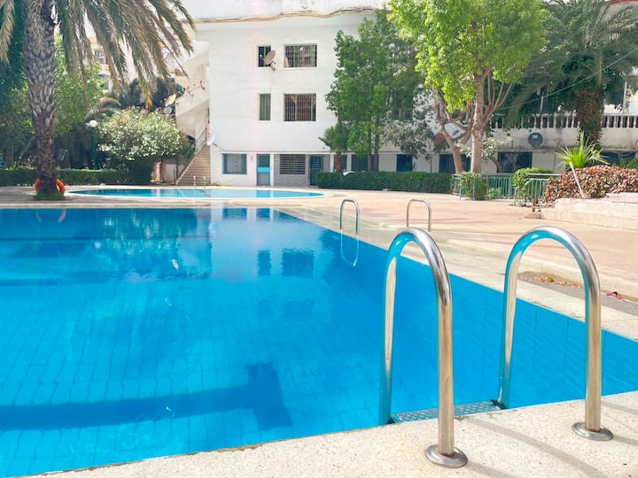Duplex  Résidence Piscine  À/C  Plage Malbata - Tánger
