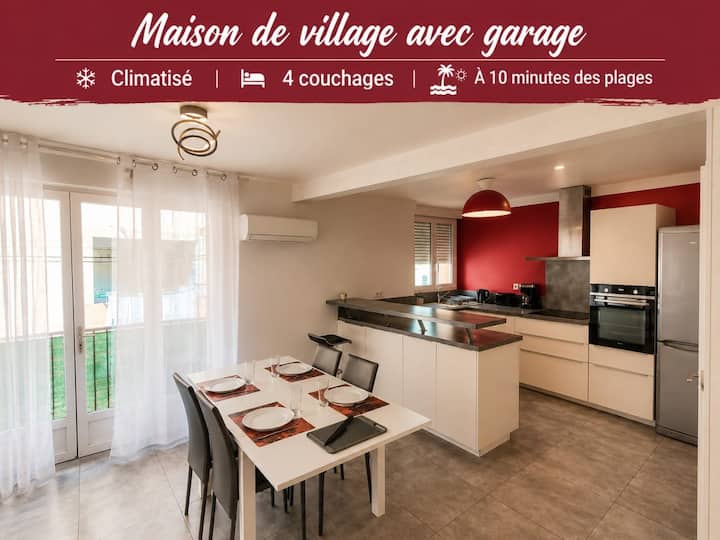 Maison Avec Garage Climatisée à 10 Min Des Plages - Vendres