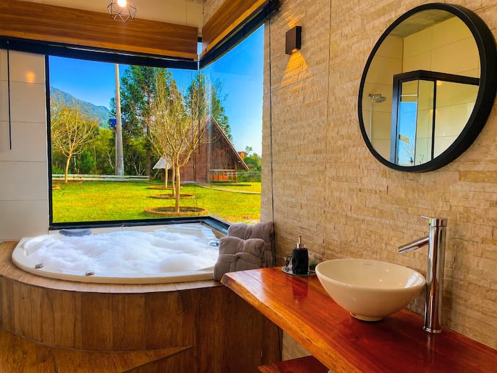 Pousada Colinas Da Serra Cabana Com Hidro E Vista - Bom Retiro