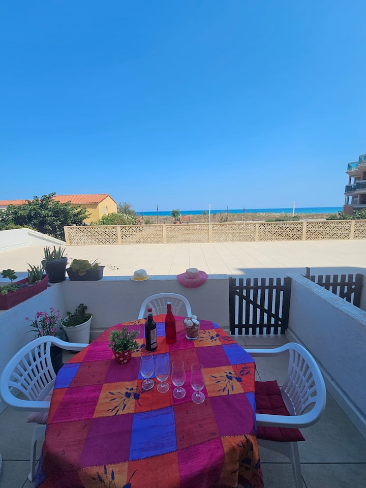 Dali à La Mer/ Vue Mer/ Rdc/ Terrasse/ Parking - Leucate
