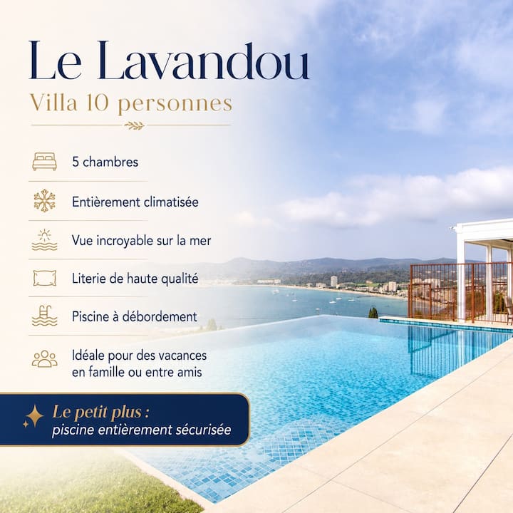 Villa 10 Pers Piscine à Débordement Vue Mer - Le Lavandou