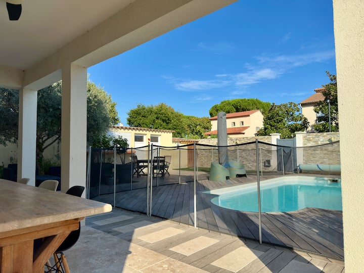 T4 8 Pers  Clim  Piscine  Jardin - Lattes