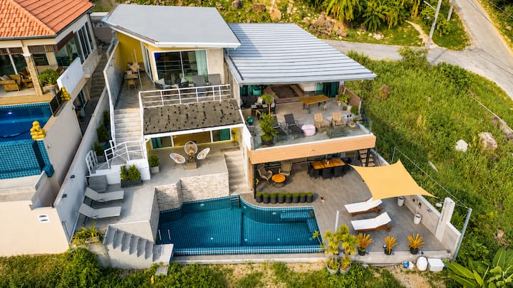*Stylish Beautiful Oceanview Private 8brvilla#v347 - Karon Beach