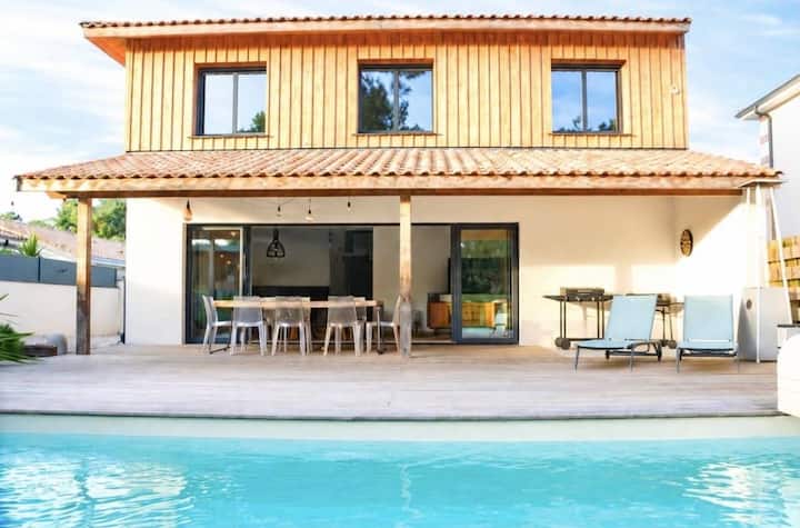Villa 4 Chambres, Climatisation Et Piscine Chauffé - Lacanau