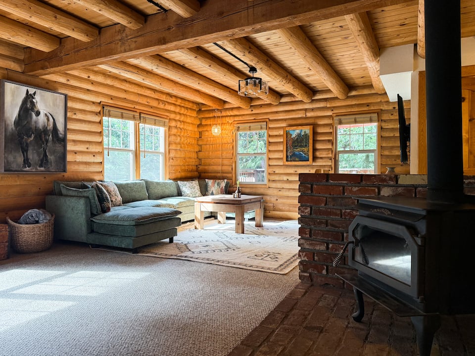A log cabin in the pines near Yosemite, Sonora, California, United States, photo 5 of 10