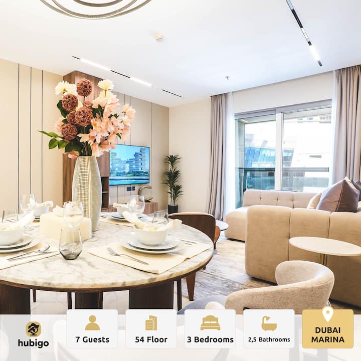 54th Floor | 3 Bedrooms | High Marina Sea View - 迪拜碼頭