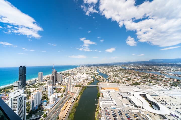 New High-floor Ocean View 1br | Casino Downstairs - Broadbeach