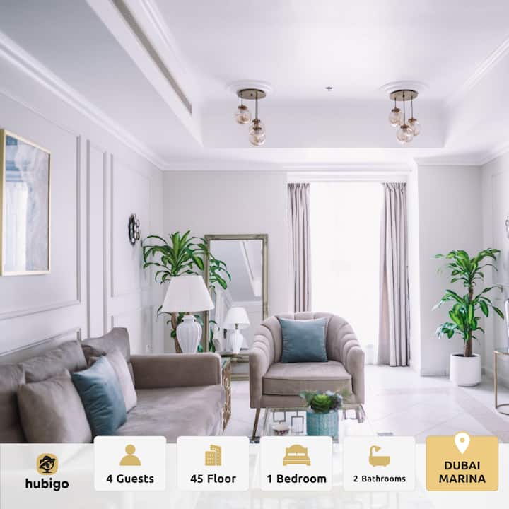 45th Floor | 1 Bedroom | Sea & Palm View - Dubai Marina