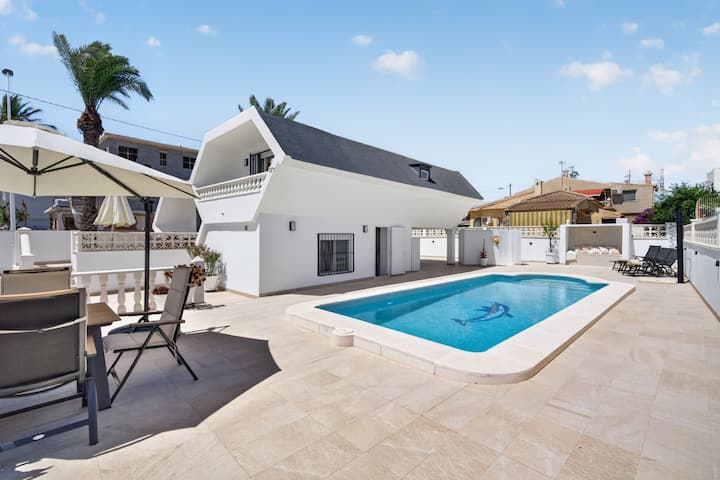 Fantastisk Villa - Basseng, 11 Pers , 800 M Strand - Torrevieja