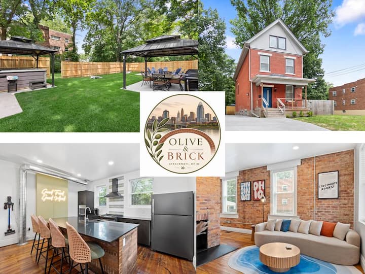Olive & Brick | Hot Tub  Private Backyard Oasis - Cincinnati, OH
