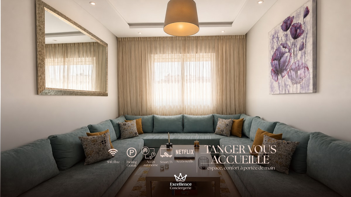 Appartement · Tanger ·· 2 chambres · 3 lits · 1 salle de bain A10