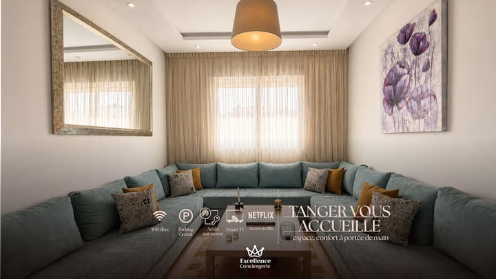 Appartement · Tanger ·· 2 chambres · 3 lits · 1 salle de bain A10