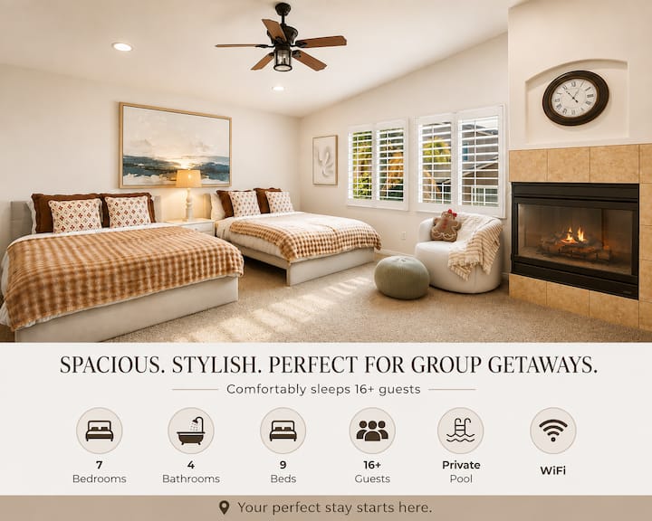 Spacious Pool Home| 7br | 9 Beds | 4 Baths | 4 Tvs - Ontario, CA