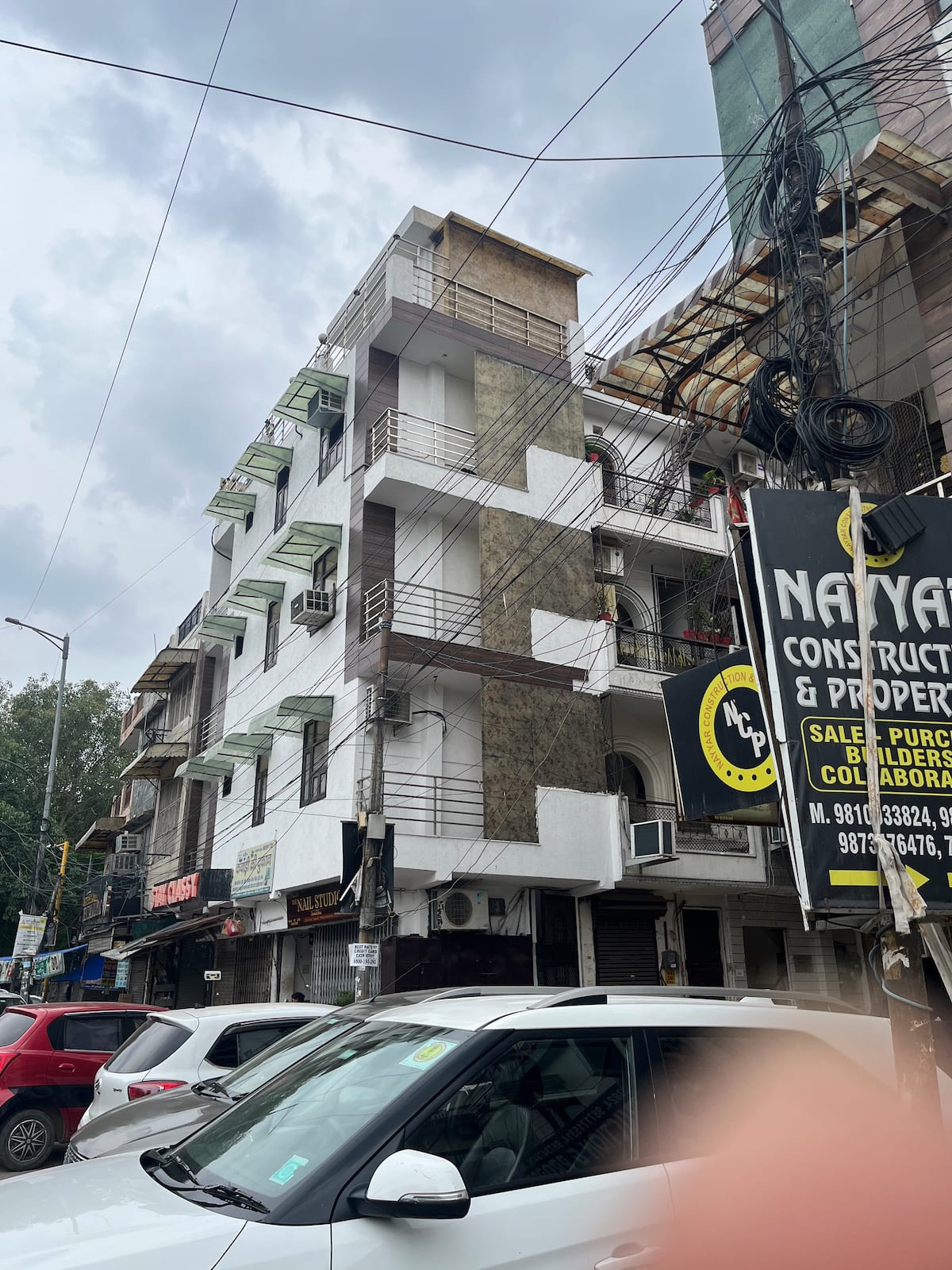 Exterior of the Urban Serenity serviced apartment building in Rohini, Delhi