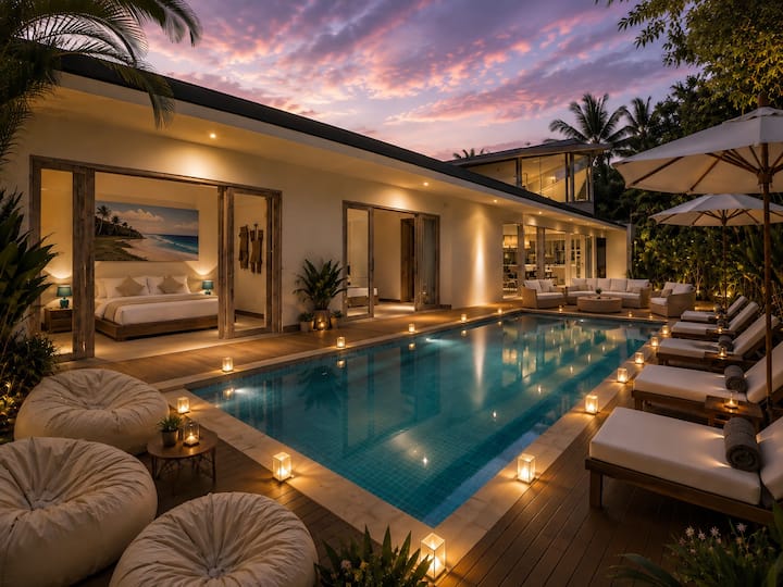 Luxury 6bdm Canggu Villa Walk To Finns & Beach - インドネシア