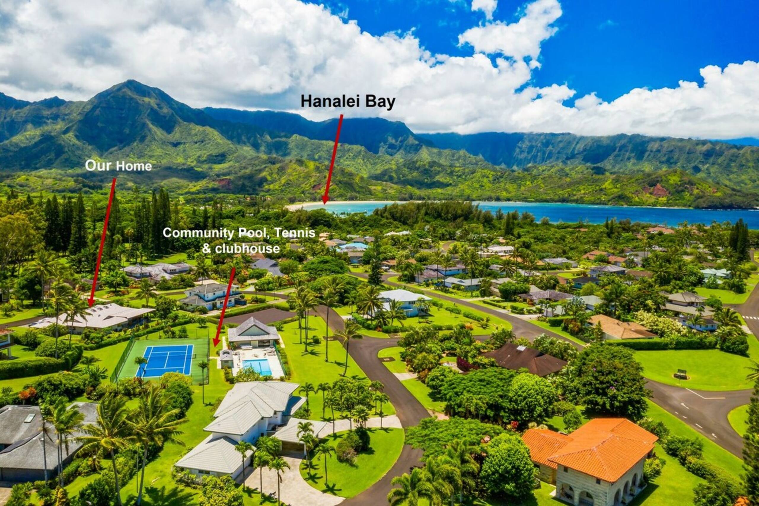 4Br Princeville Home, AC, Pool, Tennis, Beach Toys - Main photo