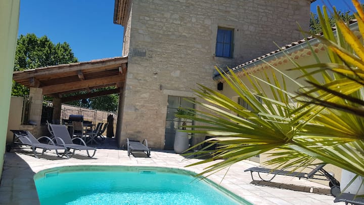 Belle Villa En Pierre, 10 Pers, Village De Barjac - Barjac