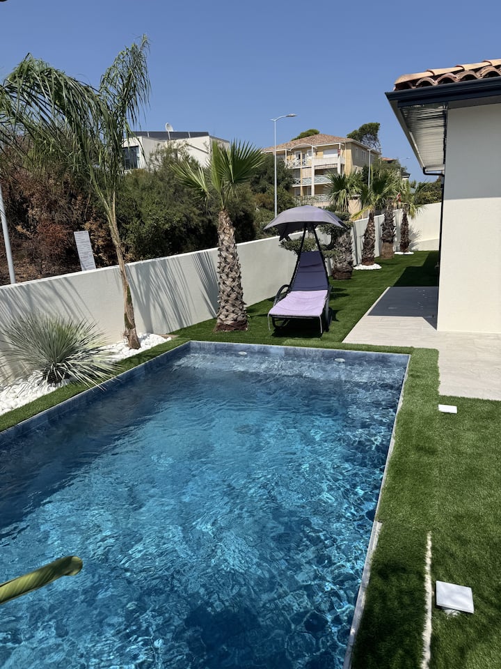 Villa Neuve Piscine Plein Sud Plages à 5 Min - Marseillan