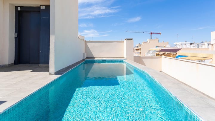 Estudio Moderno Con Piscina A 380 M De La Playa - Torrevieja