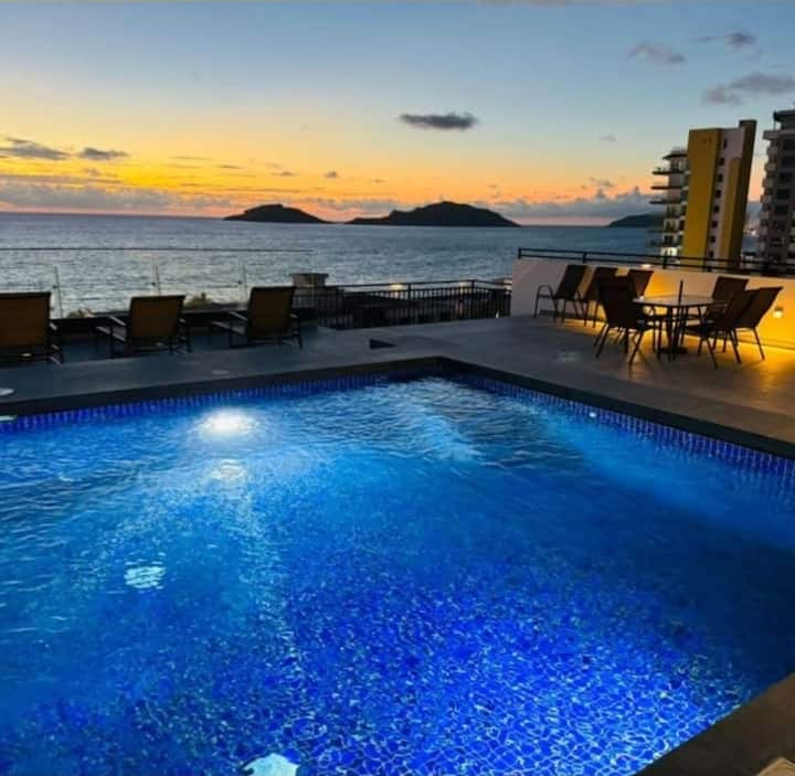 Departamento Moderno Con Vista Al Mar | Alberca - Mehika
