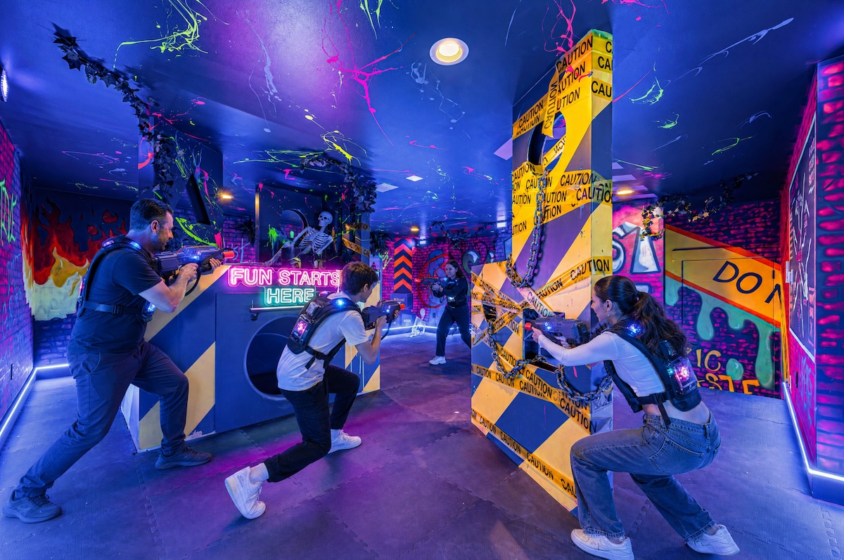 Two-story laser tag arena at Lux Resort