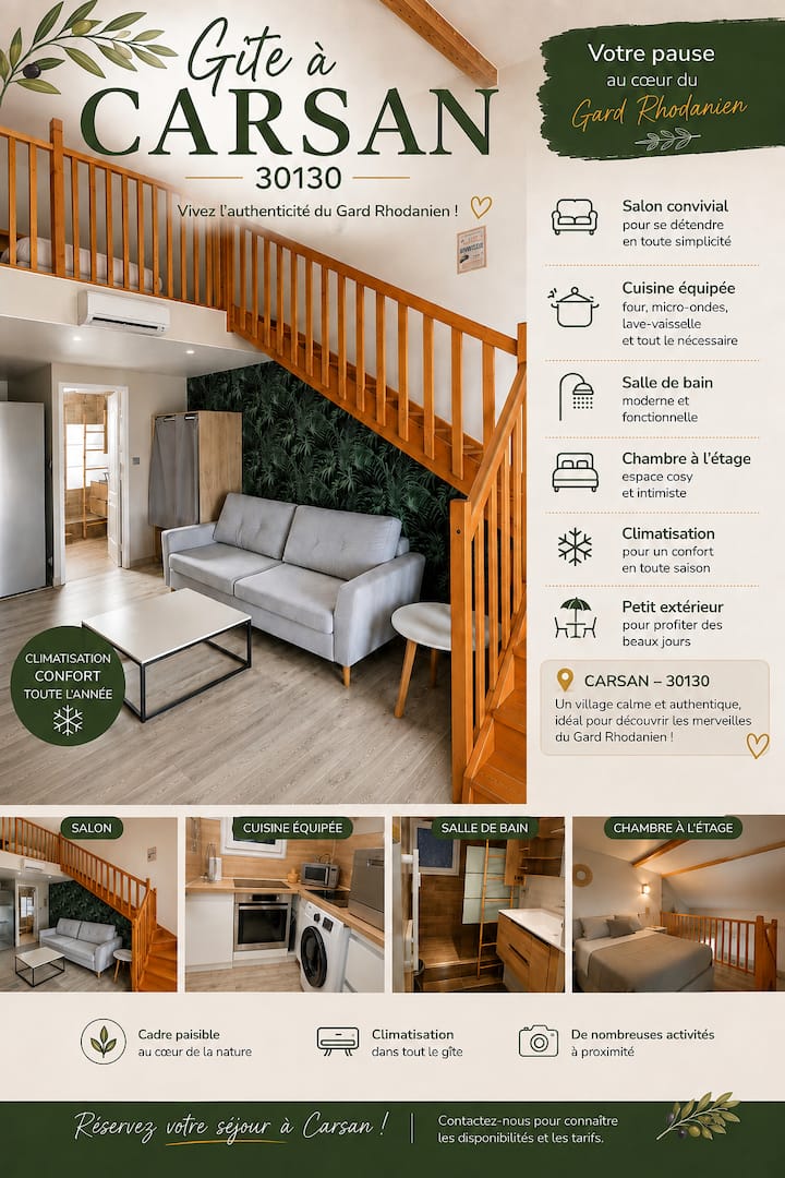 Gîte à Louer à Carsan (30130) - La Roque-sur-Cèze