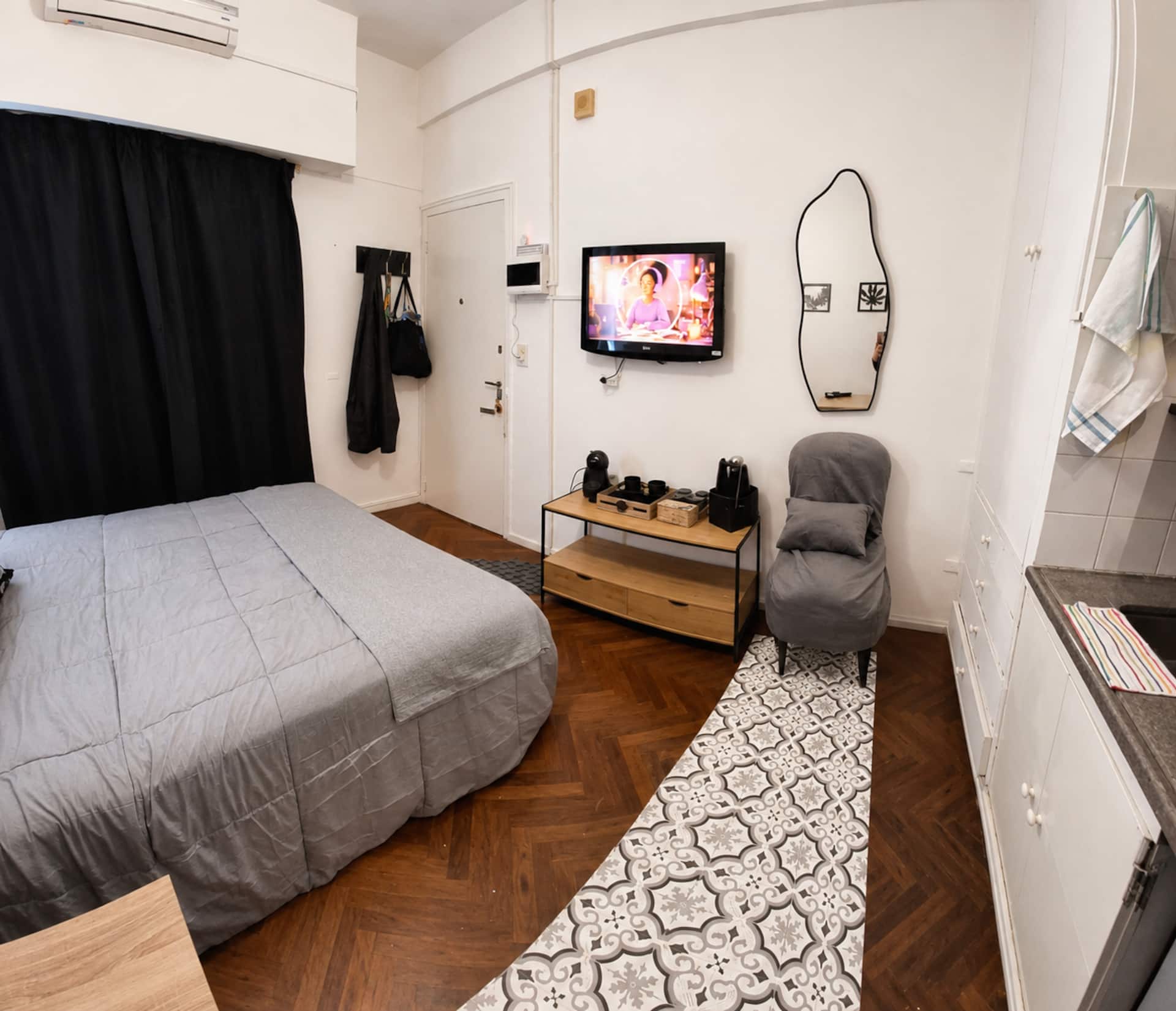 Studio with compact kitchen