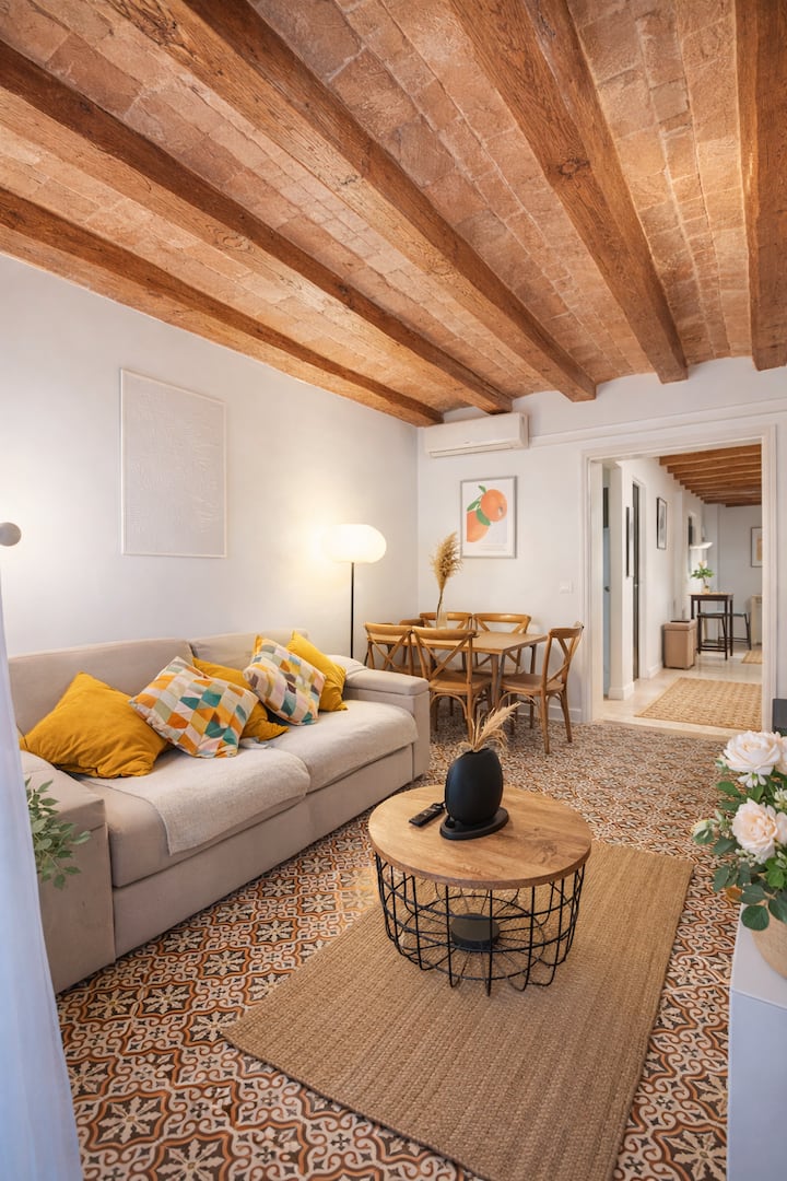 Gorgeous 3 Bdr Rustic Flat Wi-fi / Ac/ Balcony - 바르셀로나