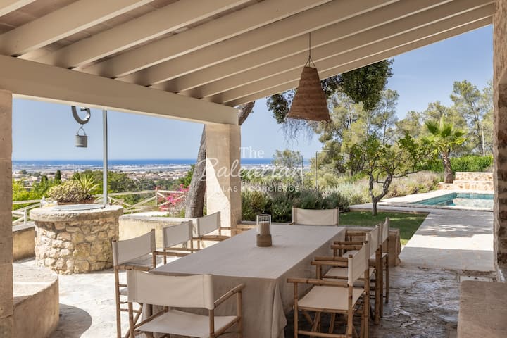 Design Finca Mit Pool, Meerblick Auf Palma Küste - Sant Jordi