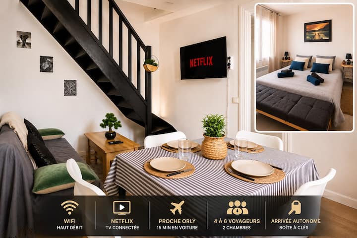 Cosy T3  Proches D'orly & Paris  6 Voyageurs - Villeneuve-le-Roi