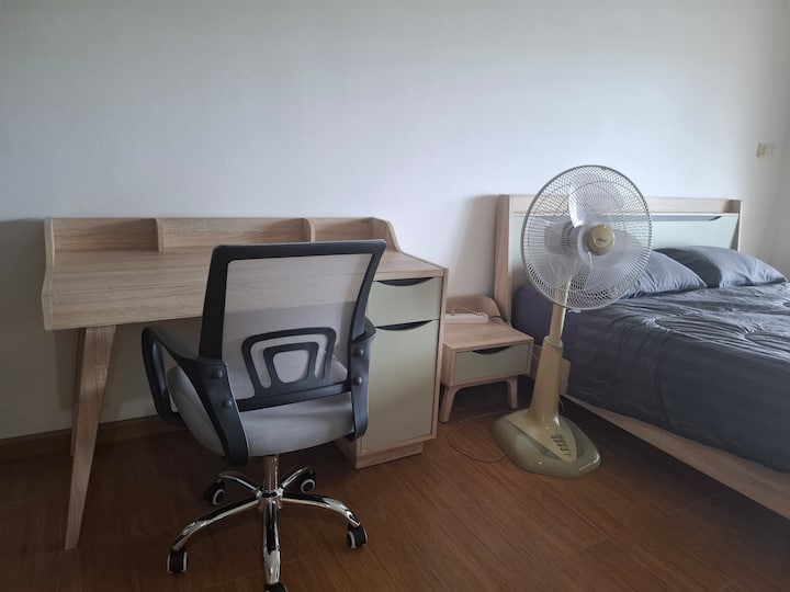 Workspace evidence from Cozy 52 sqm apartment with great views.