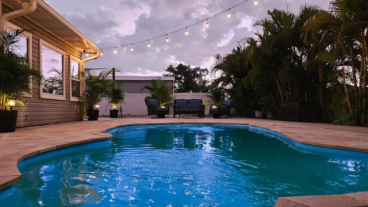 Waterfront Retreat | Pool + Hot Tub + Private Dock - Englewood, FL