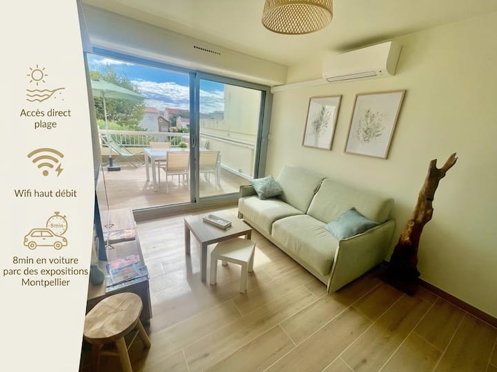 T2 Carnon  Accès Plage Direct & Terrasse - Mauguio